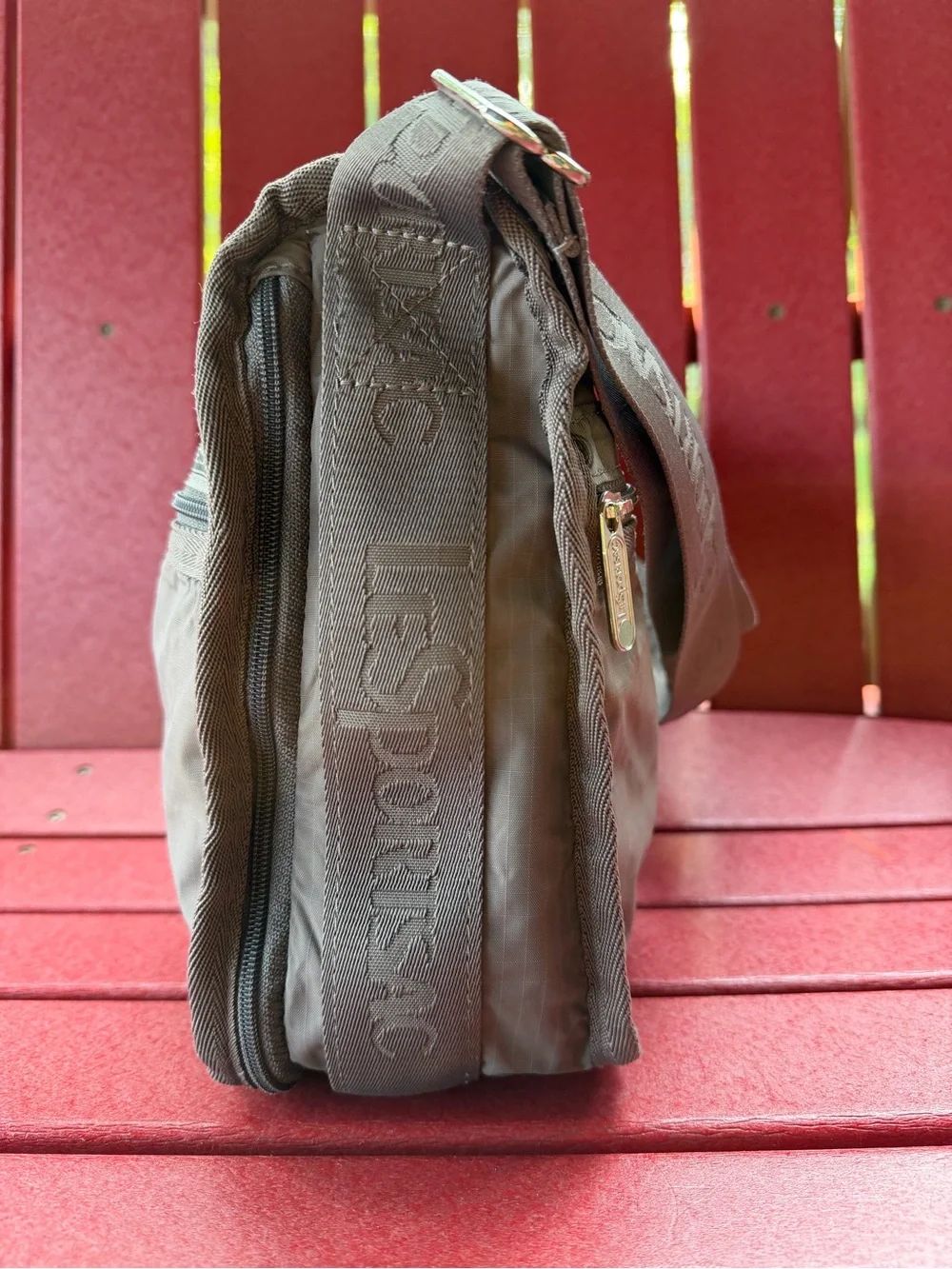 Lesportsac DELUXE EVERYDAY BAG Charcoal Gray with Branded Strap